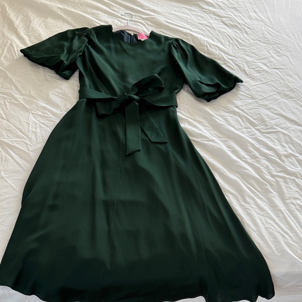 kate spade Dark Green Midi Dress with Bow
